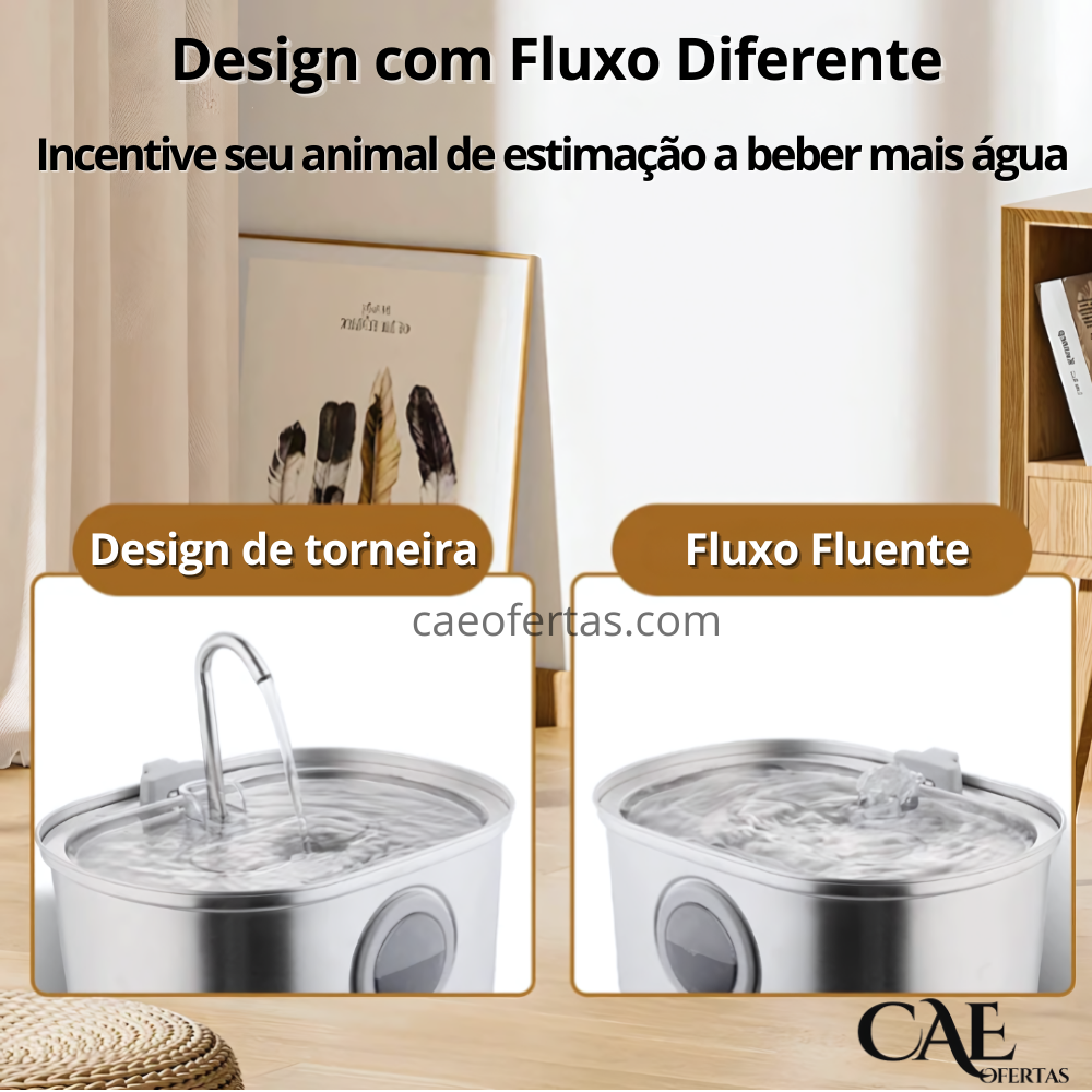 Fonte de Água para Animais de Estimação em Aço Inoxidável para Cães e Gatos, fonte de 3.2L com Janela de Nível de Água, Bomba Silenciosa - Cuide de quem Te Ama !