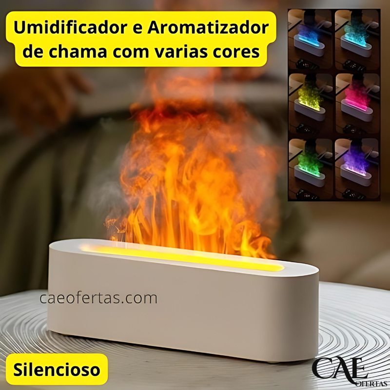 Umidificador e aromatizar Silencioso de Ar de Chama! - Torne seus momentos agradáveis