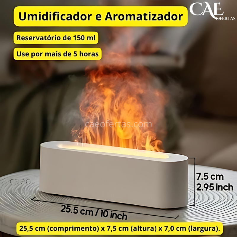 Umidificador e aromatizar Silencioso de Ar de Chama! - Torne seus momentos agradáveis