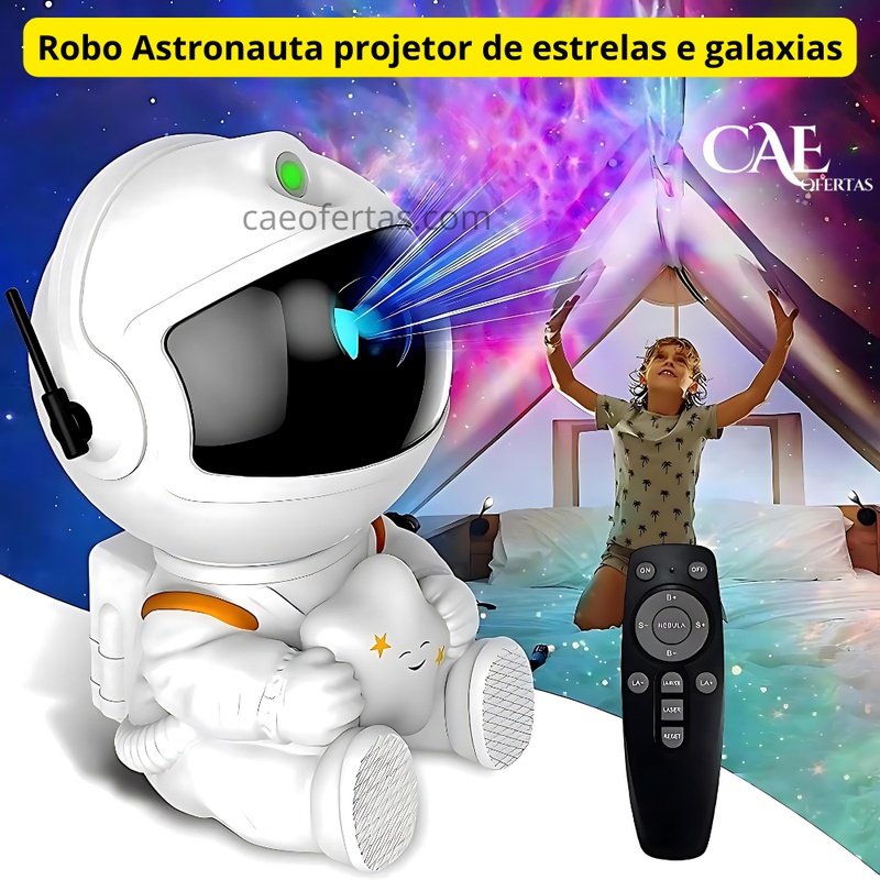 Astronauta Projetor de estrelas e galáxia - Torno seu ambiente um universo