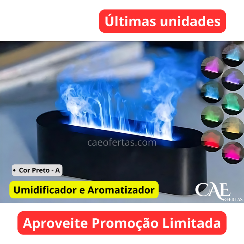 Umidificador e aromatizar Silencioso de Ar de Chama! - Torne seus momentos agradáveis