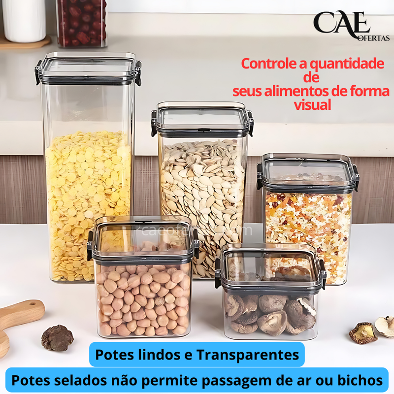 Potes Organizador de cozinha de plástico transparente - Tudo organizado !