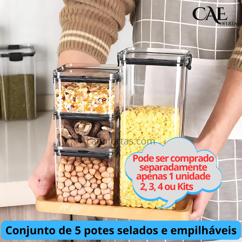 Potes Organizador de cozinha de plástico transparente - Tudo organizado !