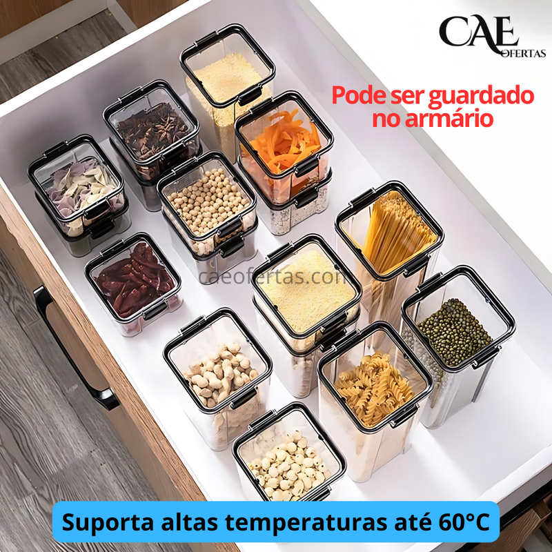 Potes Organizador de cozinha de plástico transparente - Tudo organizado !