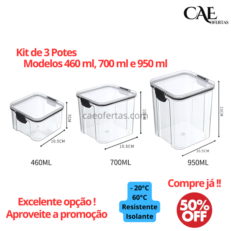 Potes Organizador de cozinha de plástico transparente - Tudo organizado !