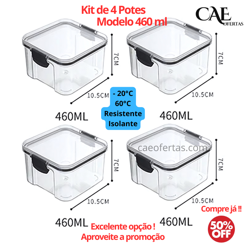 Potes Organizador de cozinha de plástico transparente - Tudo organizado !