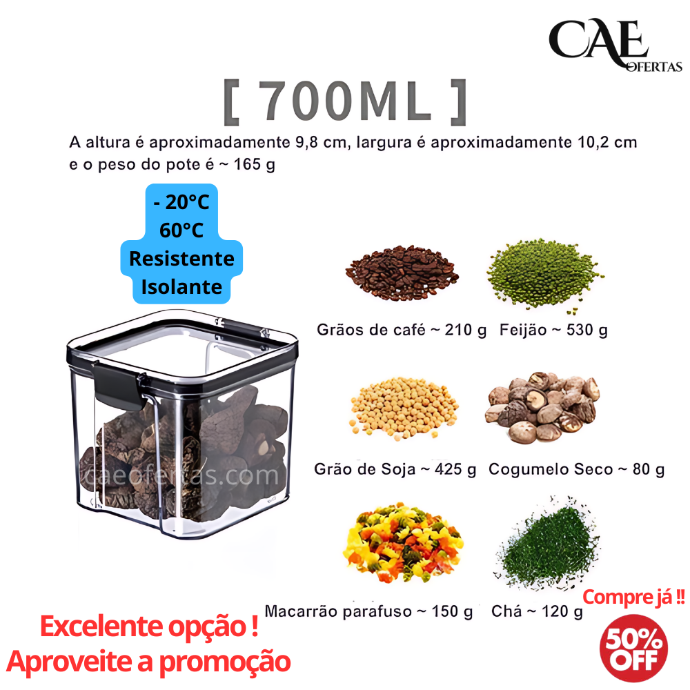 Potes Organizador de cozinha de plástico transparente - Tudo organizado !