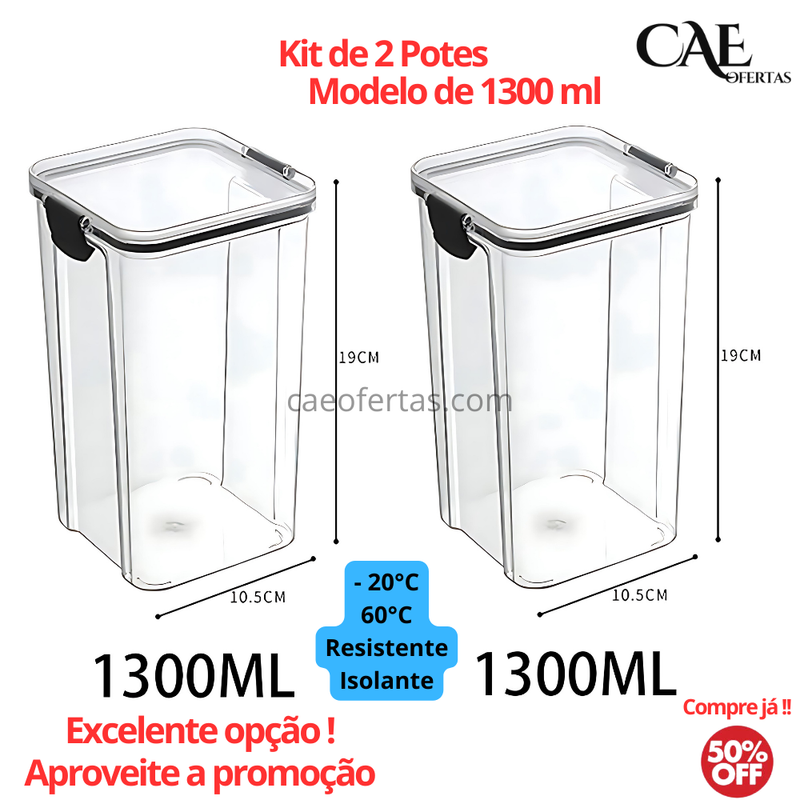 Potes Organizador de cozinha de plástico transparente - Tudo organizado !