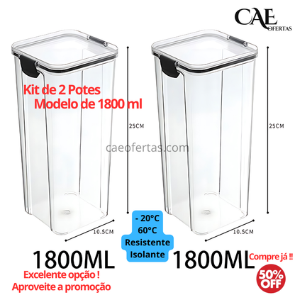Potes Organizador de cozinha de plástico transparente - Tudo organizado !