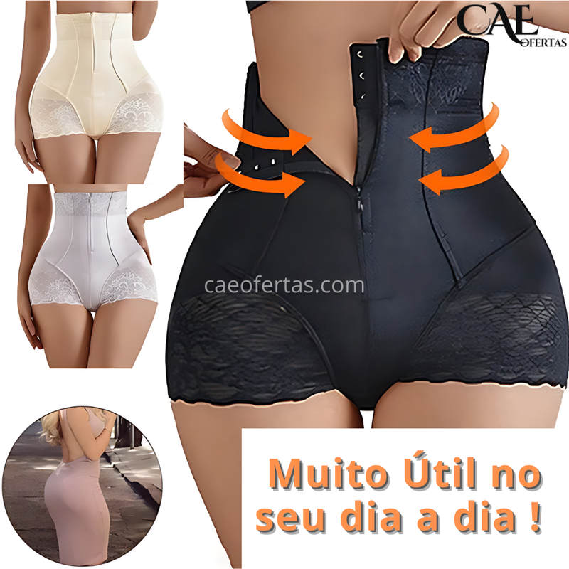 Modelador corporal de cintura alta, levantador de bumbum, zíper oculto, calças de barriga, sem costura, modelador de cintura, calças finas modeladoras de corpo para mulheres - Recuse a Insatisfação !