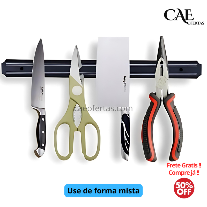 Suporte magnético para facas, utensílios e ferramentas - Facilite sua vida !!