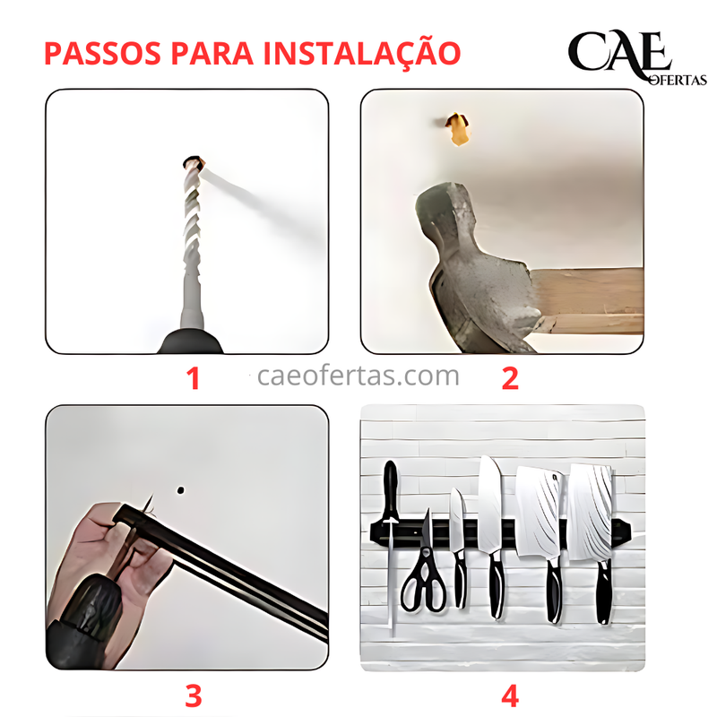 Suporte magnético para facas, utensílios e ferramentas - Facilite sua vida !!