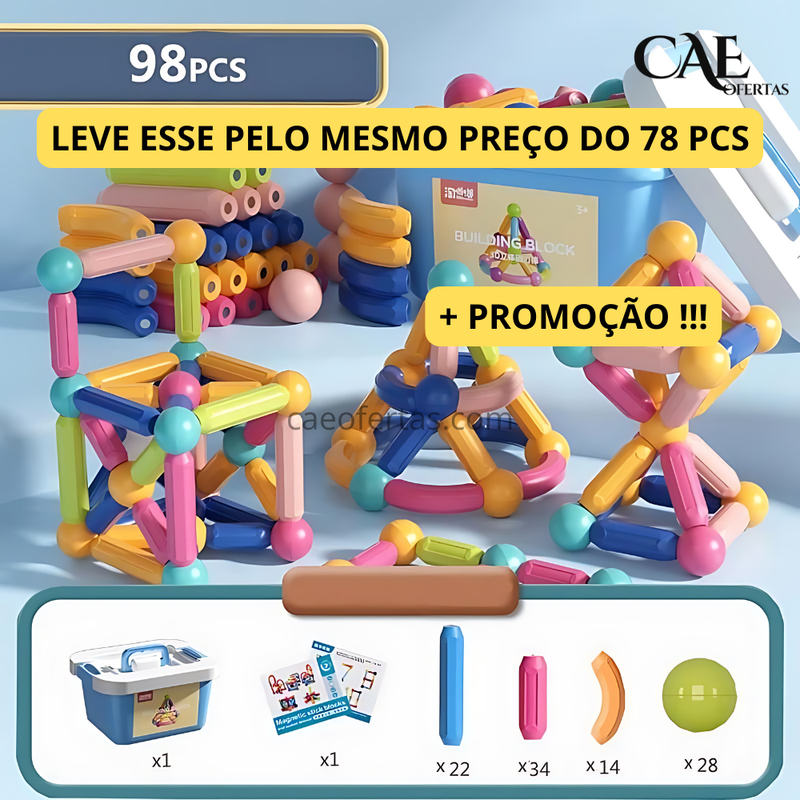 Brinquedo magnético de construção - Seu filho se desenvolvendo !!!