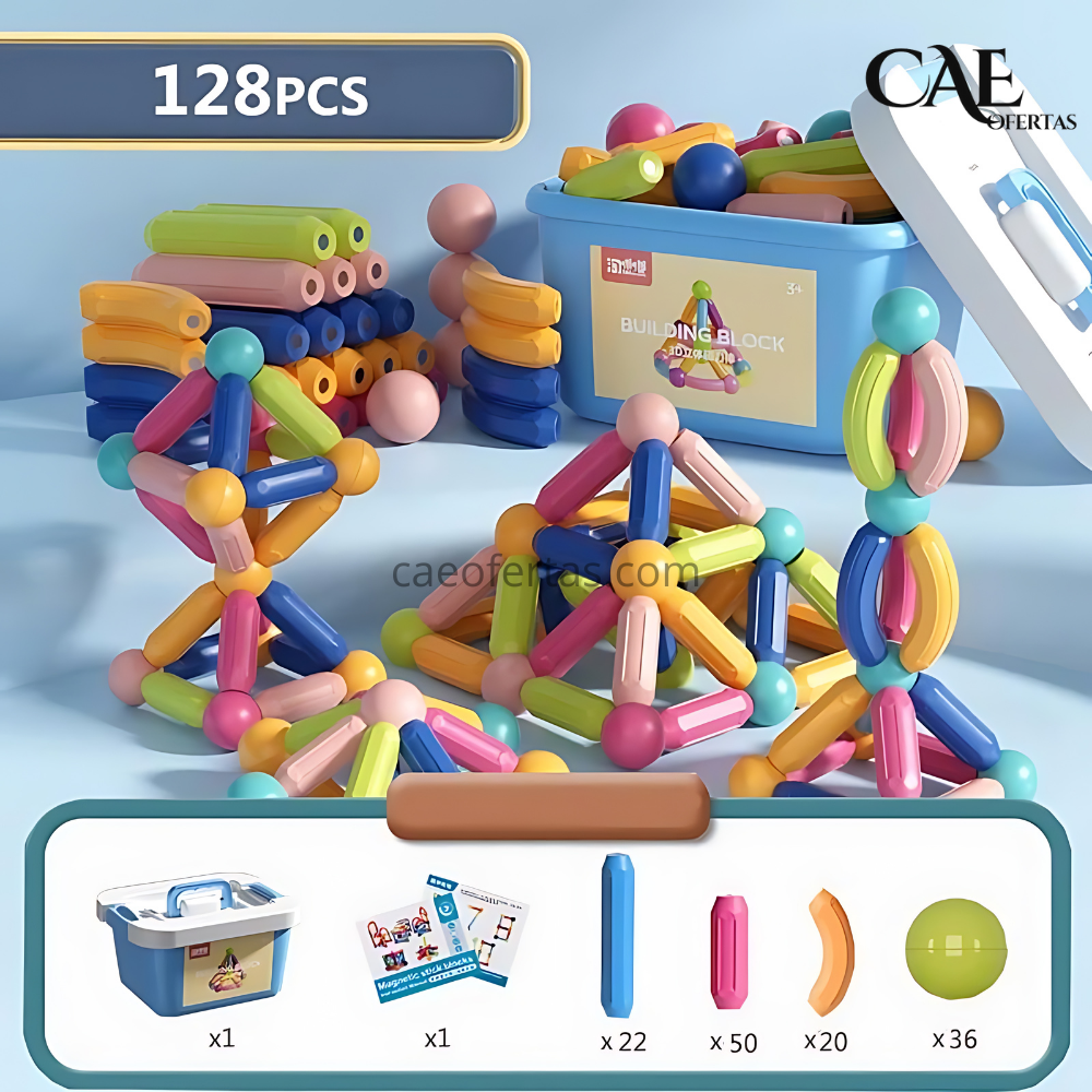 Brinquedo magnético de construção - Seu filho se desenvolvendo !!!