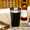 Copo Térmico Com Tampa e Abridor Inox - Aproveite sua bebida ao máximo !