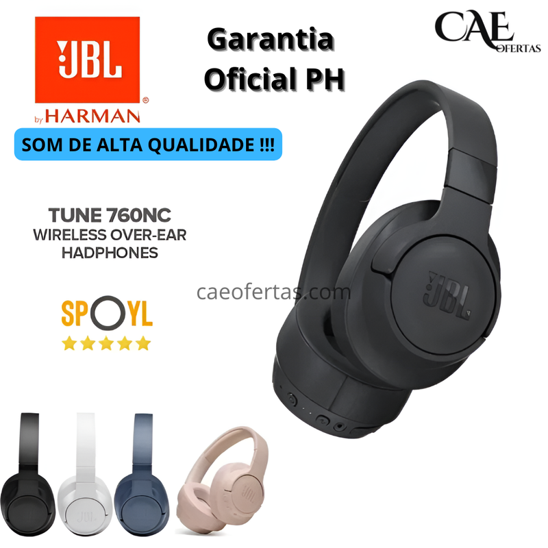 BL Bluetooth Wireless Over Ear Headphones, fone de ouvido esportivo dobrável, ANC Music, Tune 760NC T760 NC Tune760NC