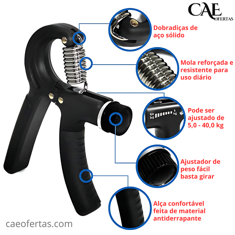 Fortalecedor Profissional de mãos, dedos e antebraços - Ideal para atletas, músicos, praticantes de esportes e pessoas que buscam melhorar a força das mãos.