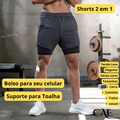 Corra mais longe, com mais conforto e estilo: Shorts de Compressão 2 em 1 Masculino