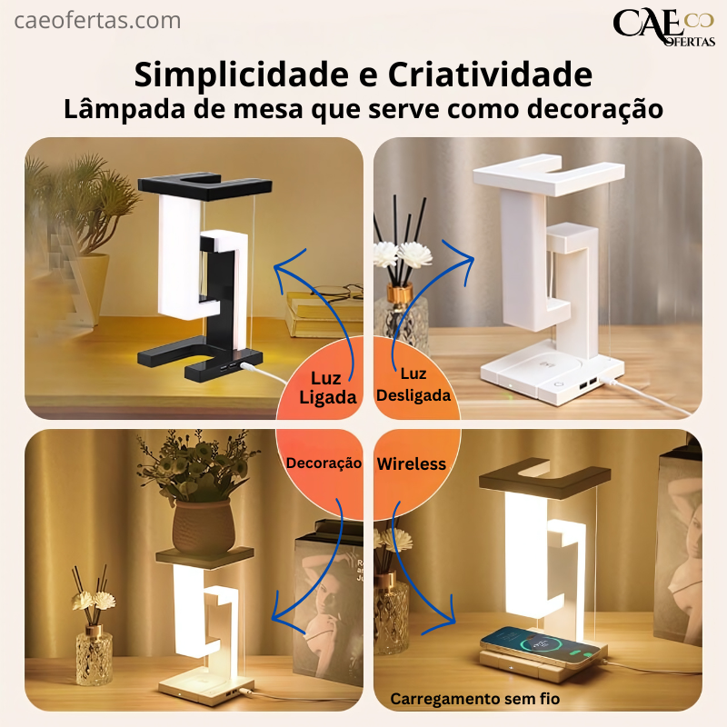 Luz de mesa e carregador - Torne seu ambiente agradável !