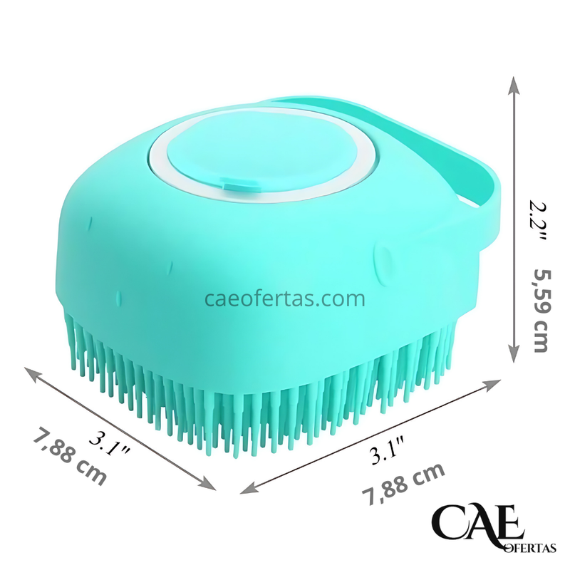 Escova Banho 2 em 1 com Dispenser de Shampoo - Seu pet vai te agradecer!