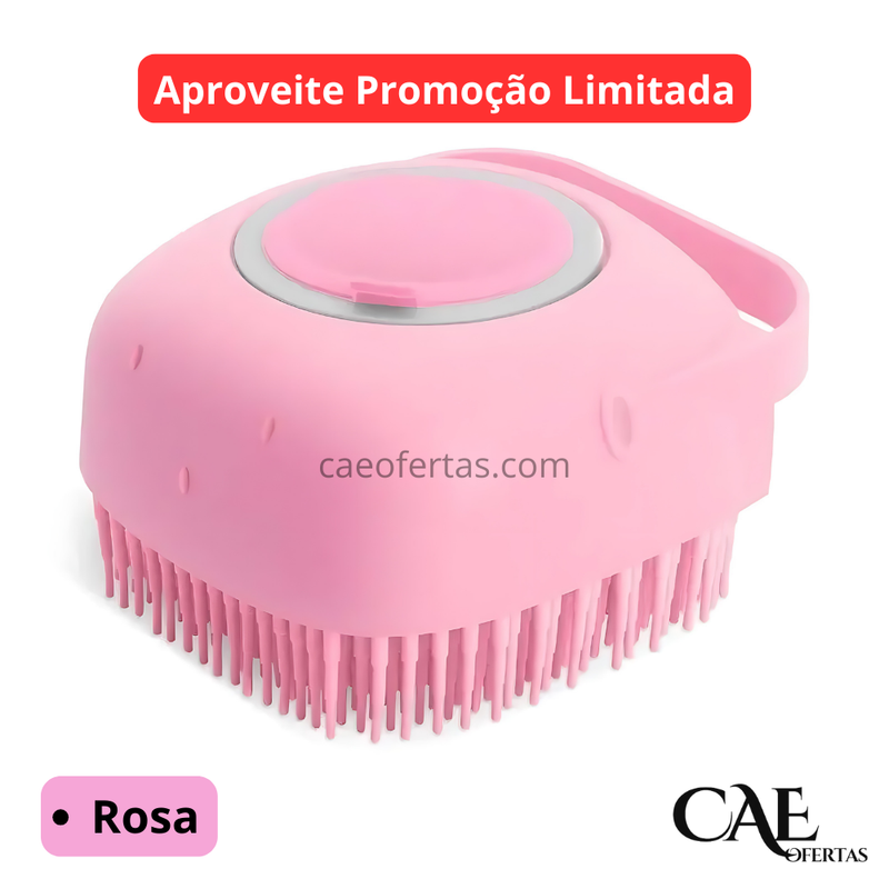 Escova Banho 2 em 1 com Dispenser de Shampoo - Seu pet vai te agradecer!