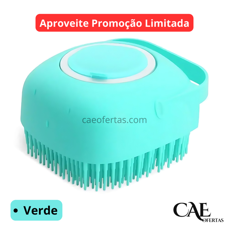 Escova Banho 2 em 1 com Dispenser de Shampoo - Seu pet vai te agradecer!